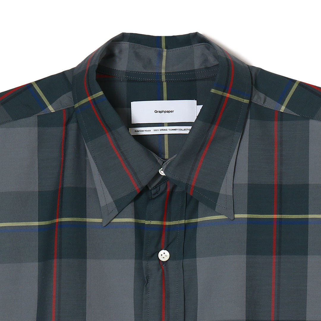 Sheer Check Oversized Regular Collar Shirt