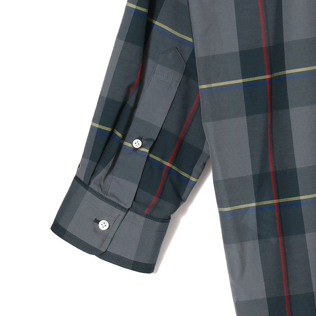 Sheer Check Oversized Regular Collar Shirt
