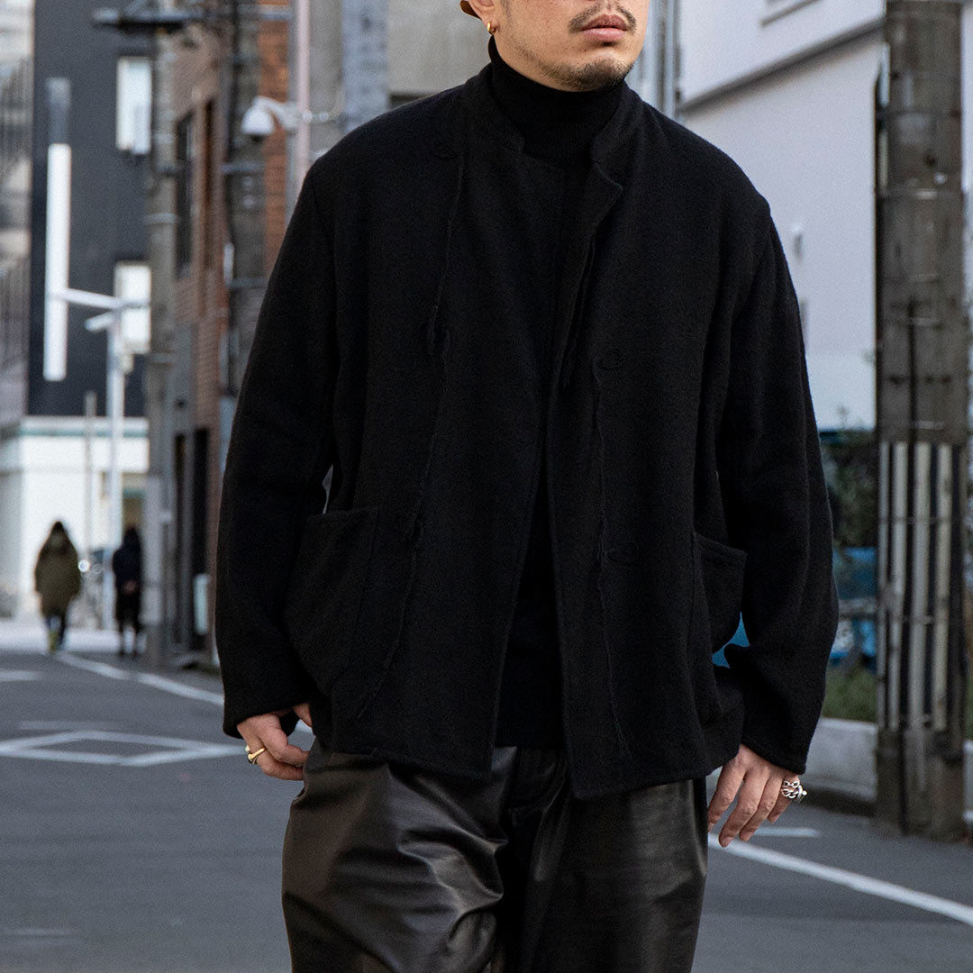 カシミヤカナパ スタンドカラージャケット