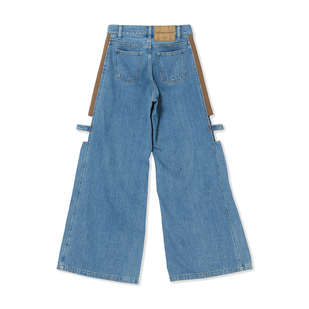 Paneled Denim Pants