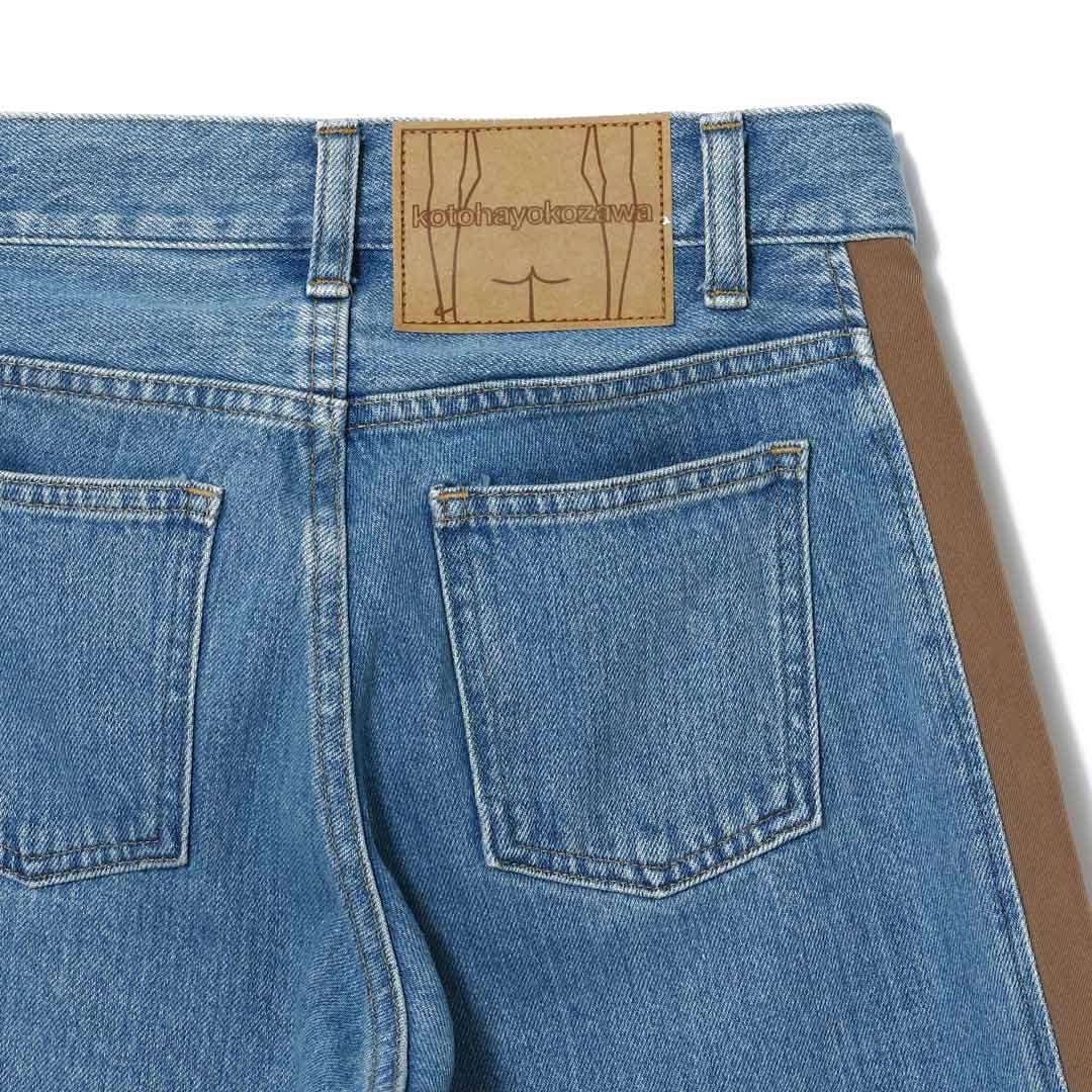 Paneled Denim Pants