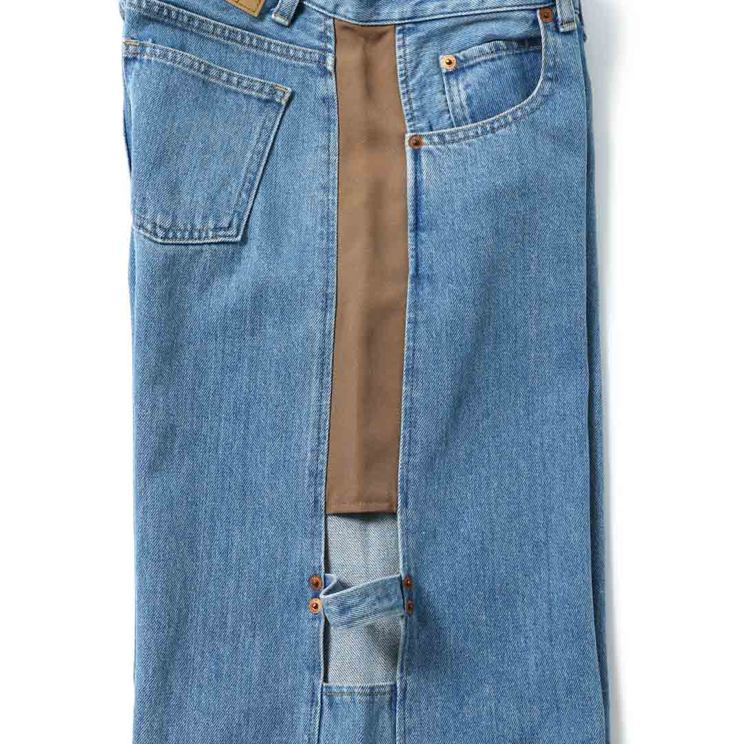 Paneled Denim Pants