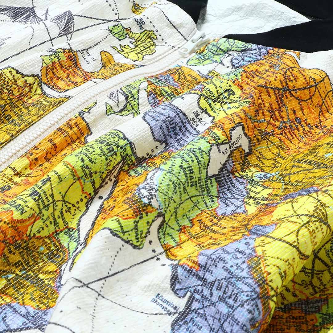 BJ_PARER JKT/WORLD MAP/WHITE