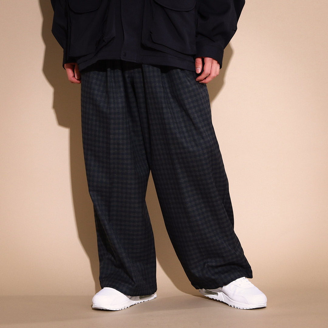 TECH WIDE EASY 2P TROUSERS PLAIDS