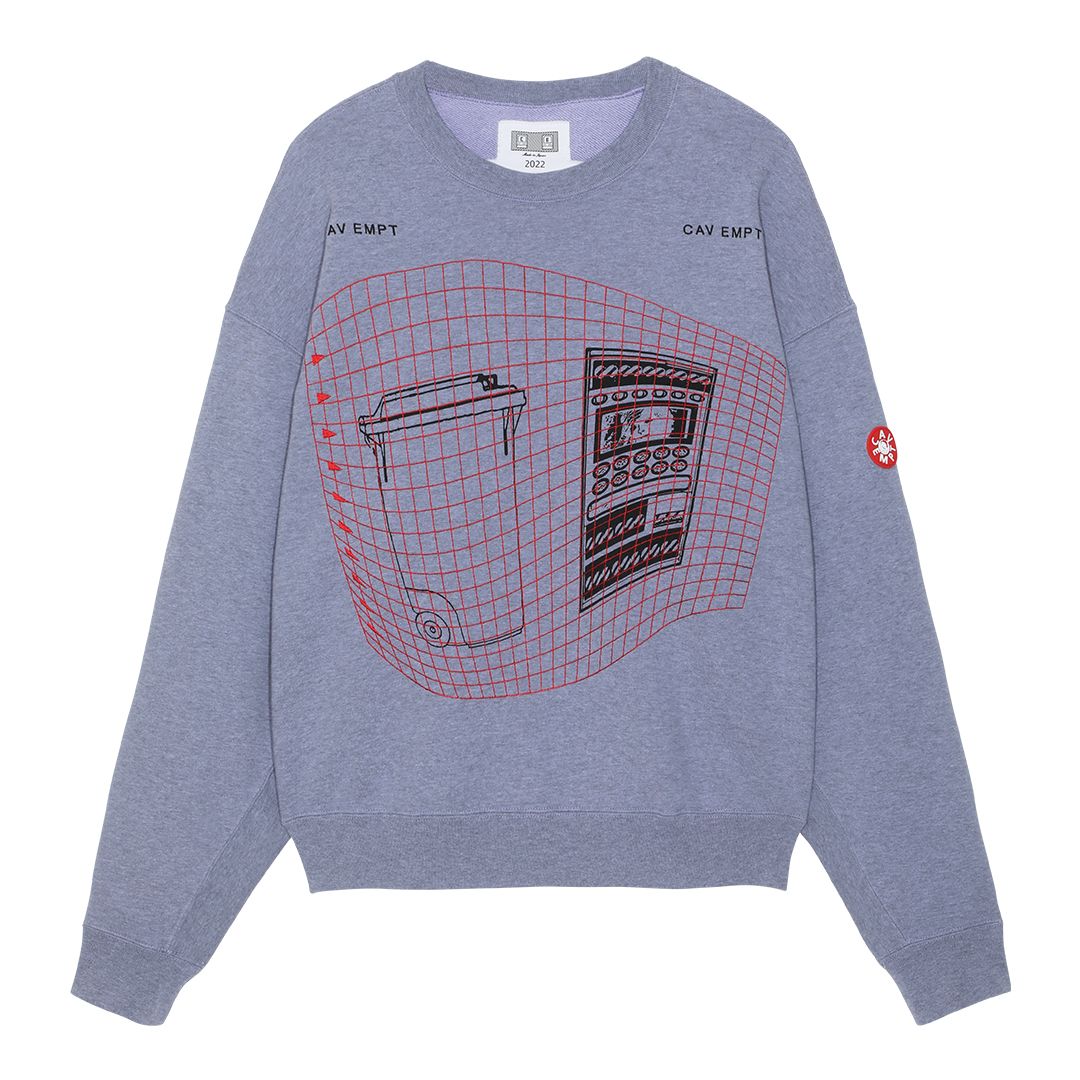 WASTE GRID CREW NECK GREY