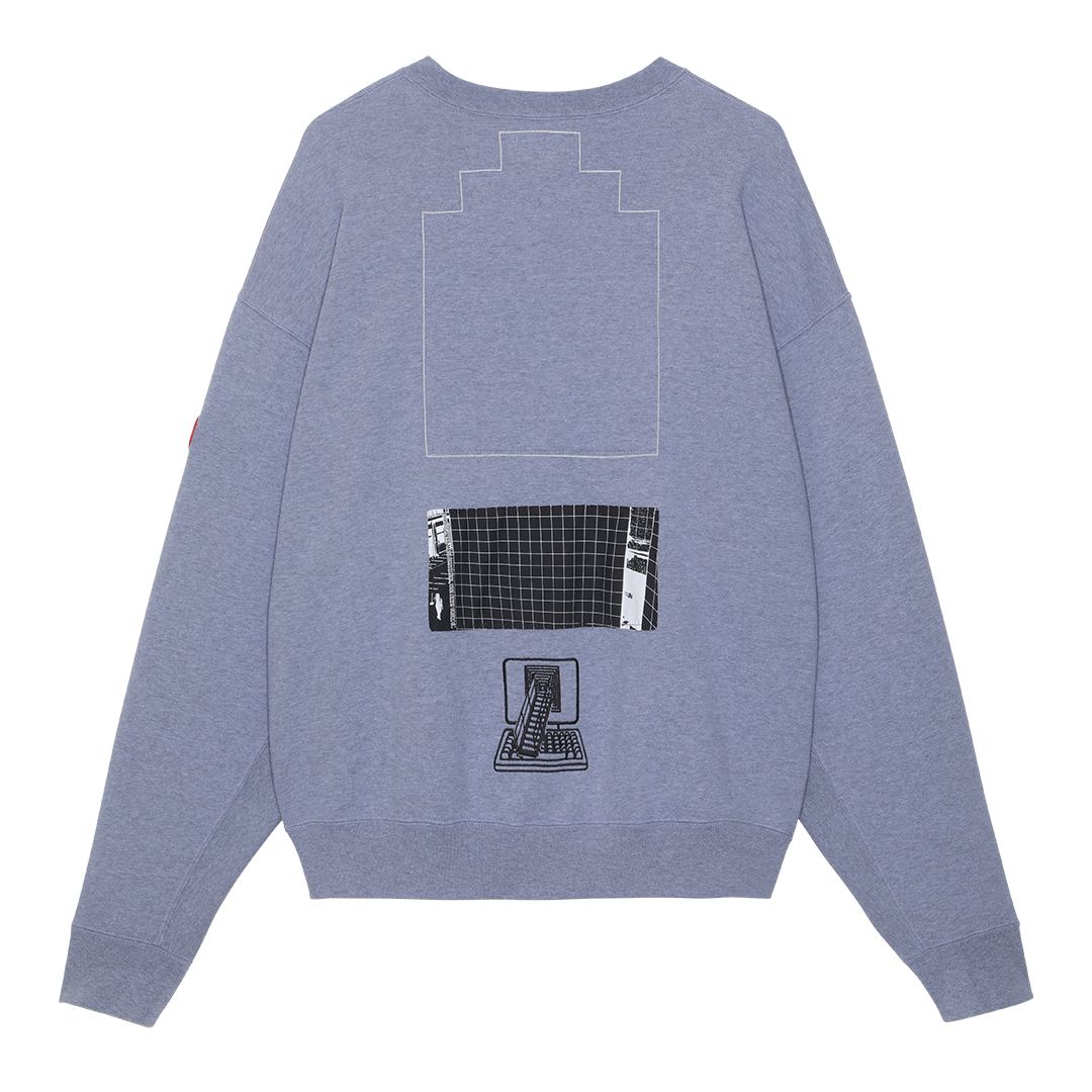 WASTE GRID CREW NECK GREY