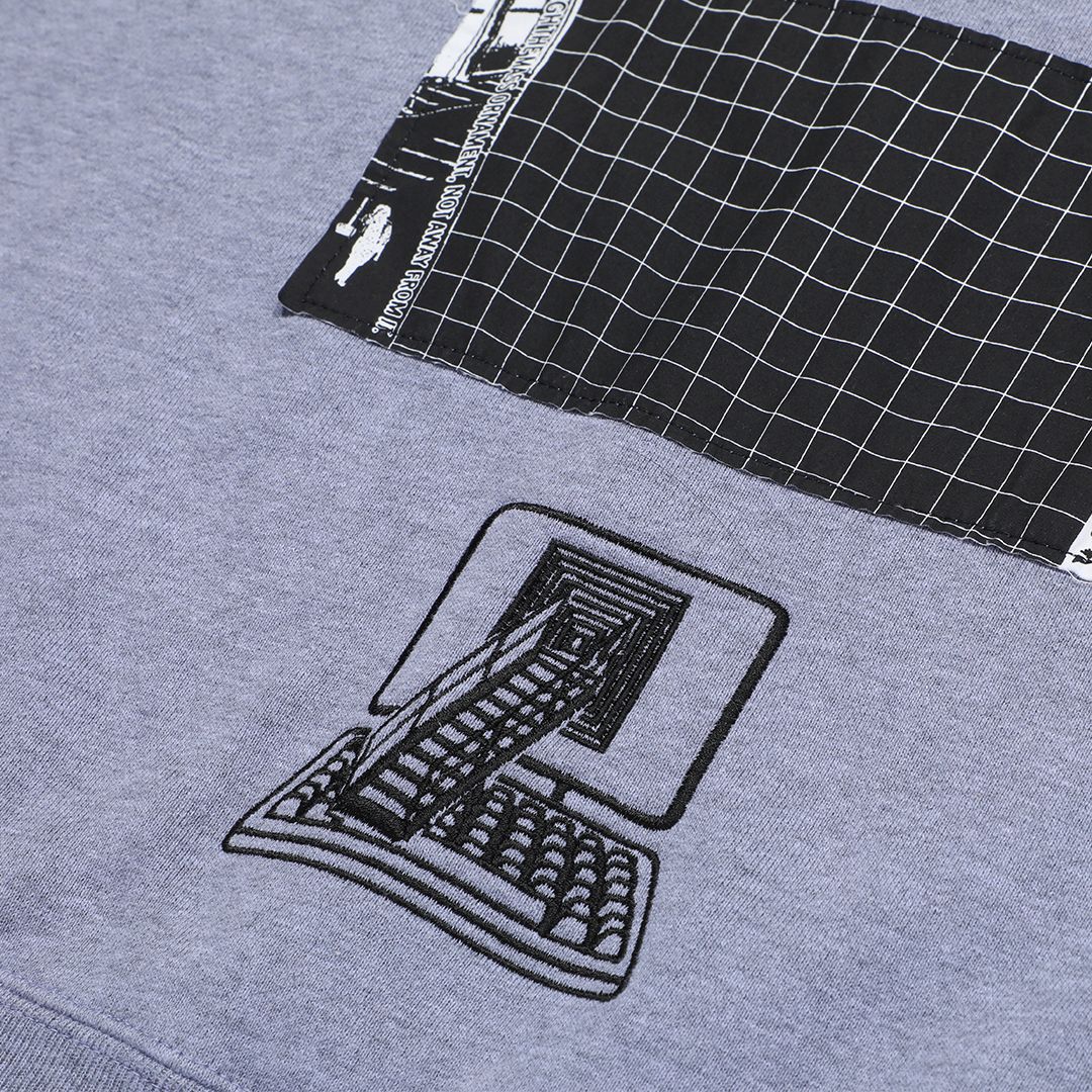 WASTE GRID CREW NECK GREY