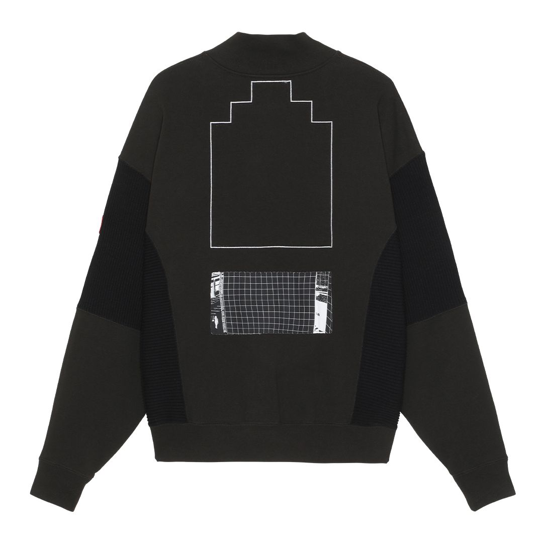WIDE RIB CUT ZIP SWEAT