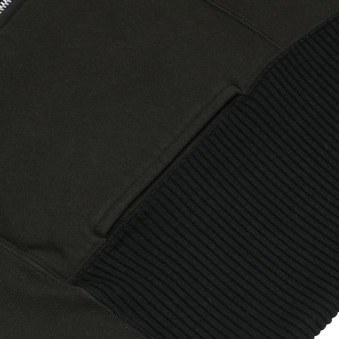 WIDE RIB CUT ZIP SWEAT