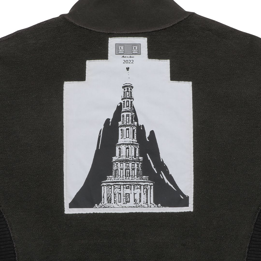 WIDE RIB CUT ZIP SWEAT