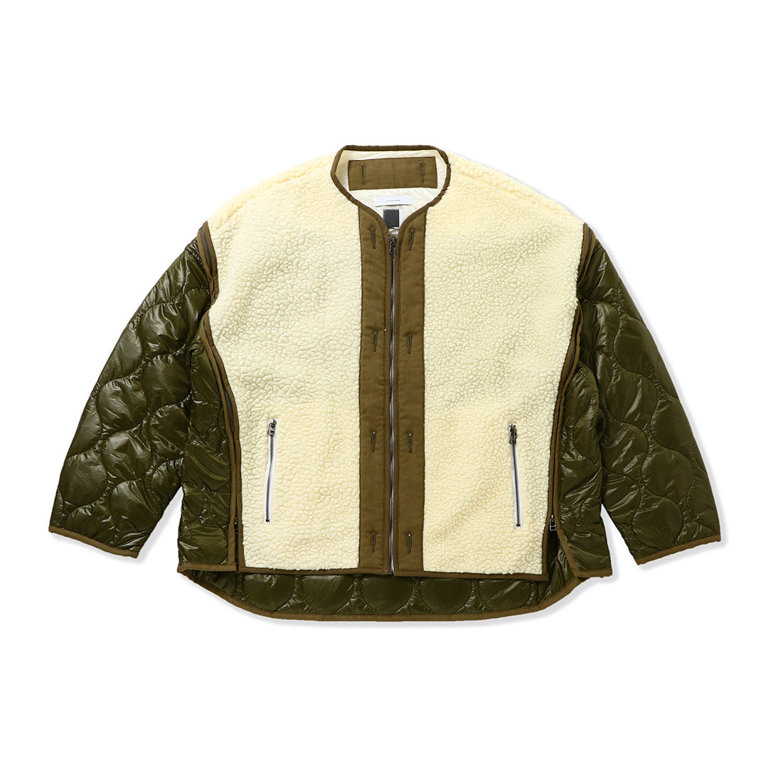 ZIPPER SHERPA QUILTED LINER JACKET