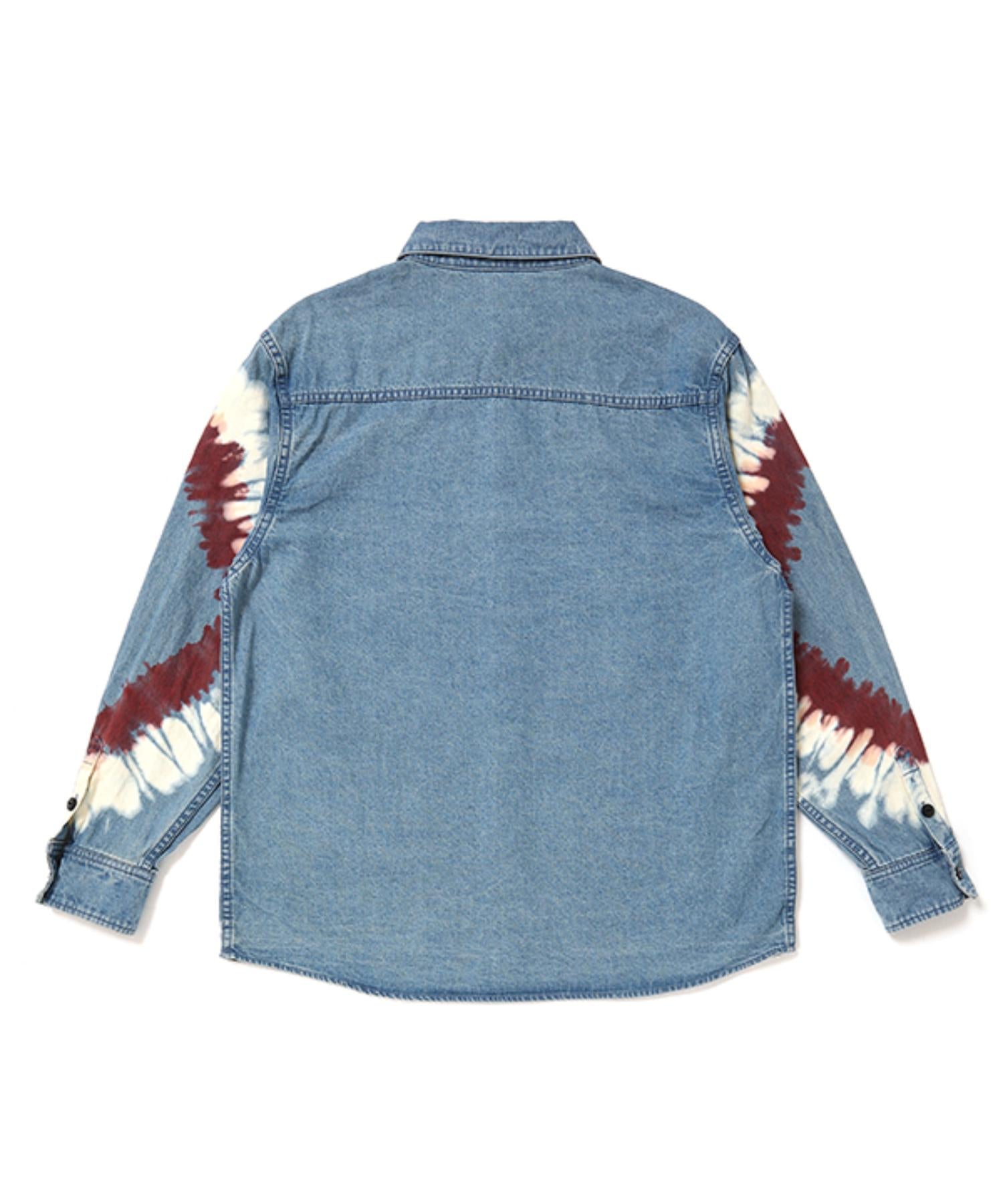 L/S TIE DYE SLEEVE DENIM SHIRT