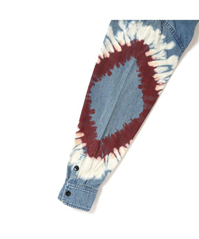 L/S TIE DYE SLEEVE DENIM SHIRT