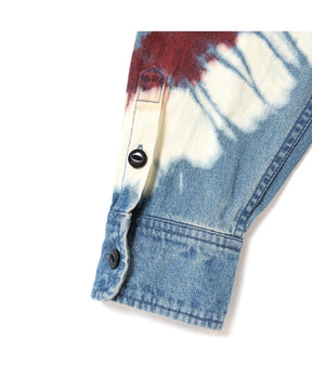 L/S TIE DYE SLEEVE DENIM SHIRT