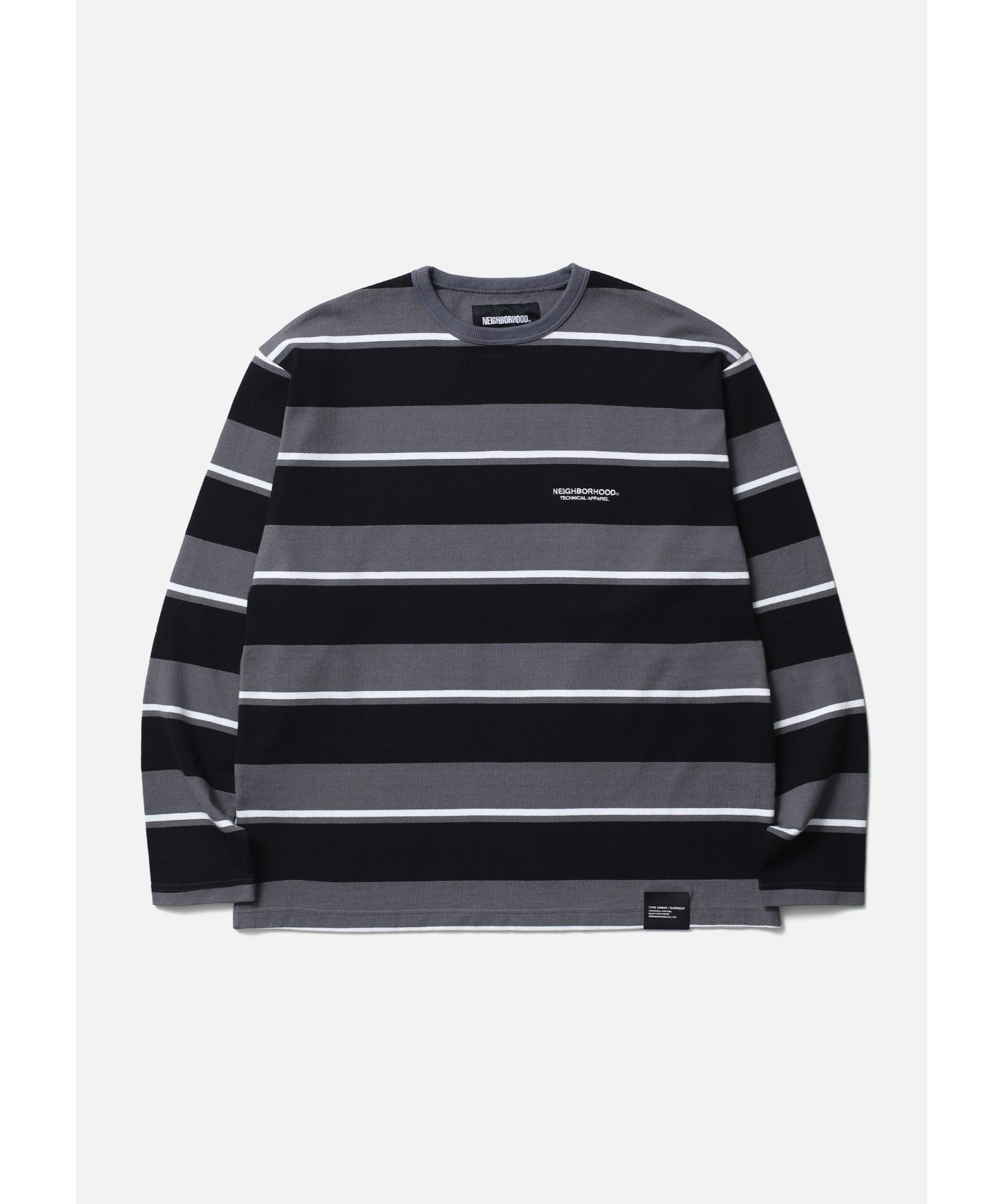 BORDER CREW NECK LS