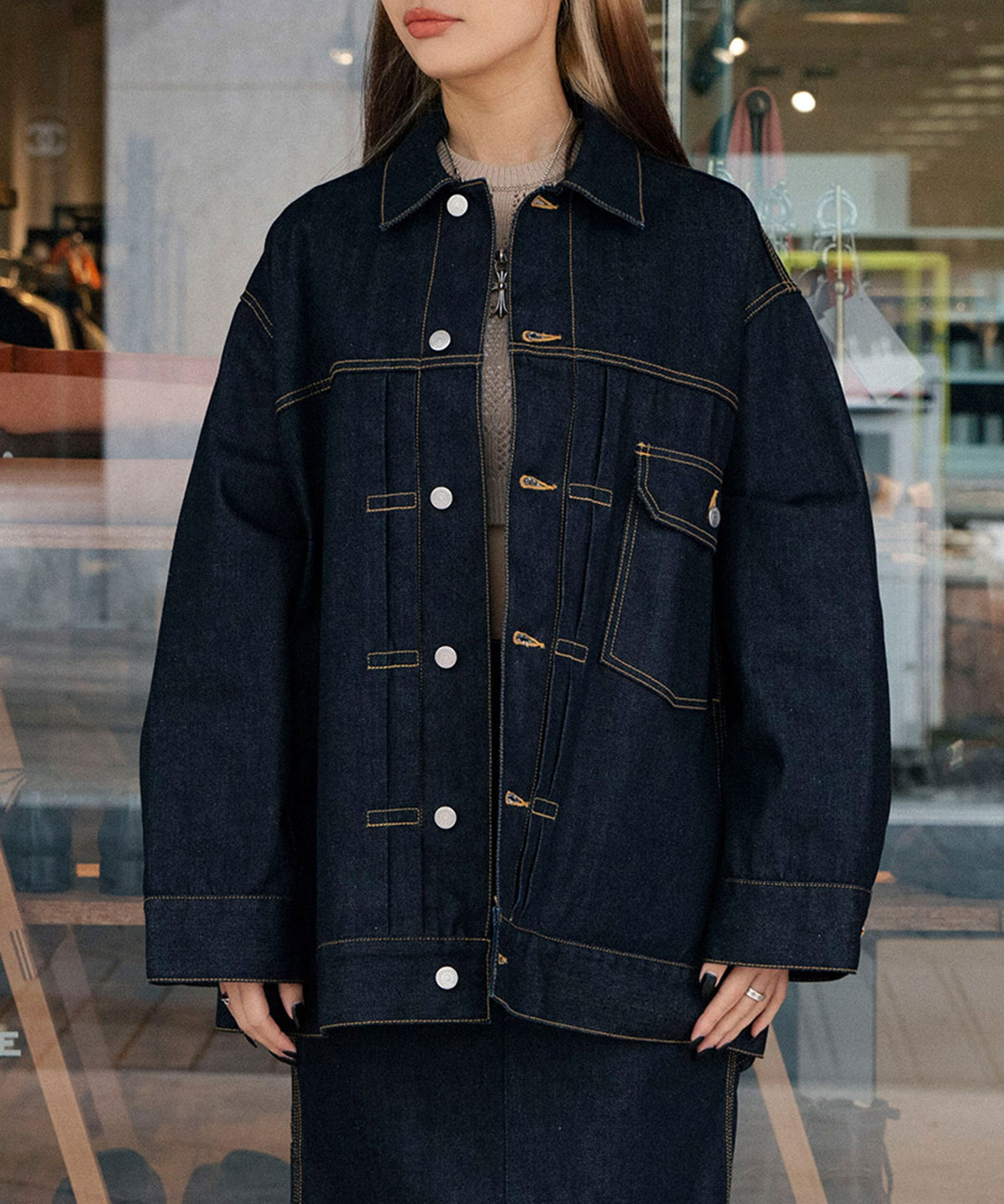 selvedge denim big blouson