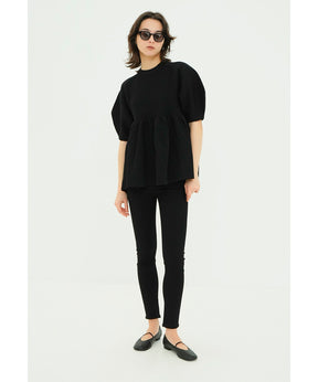 PEPLUM HALF SLEEVE KNIT TOPS