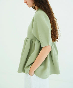 PEPLUM HALF SLEEVE KNIT TOPS