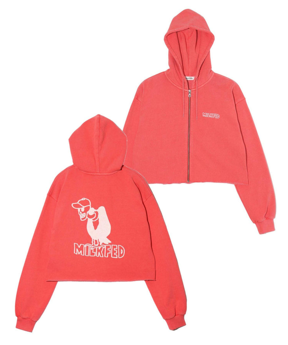 CROPPED ZIP UP HOODIE