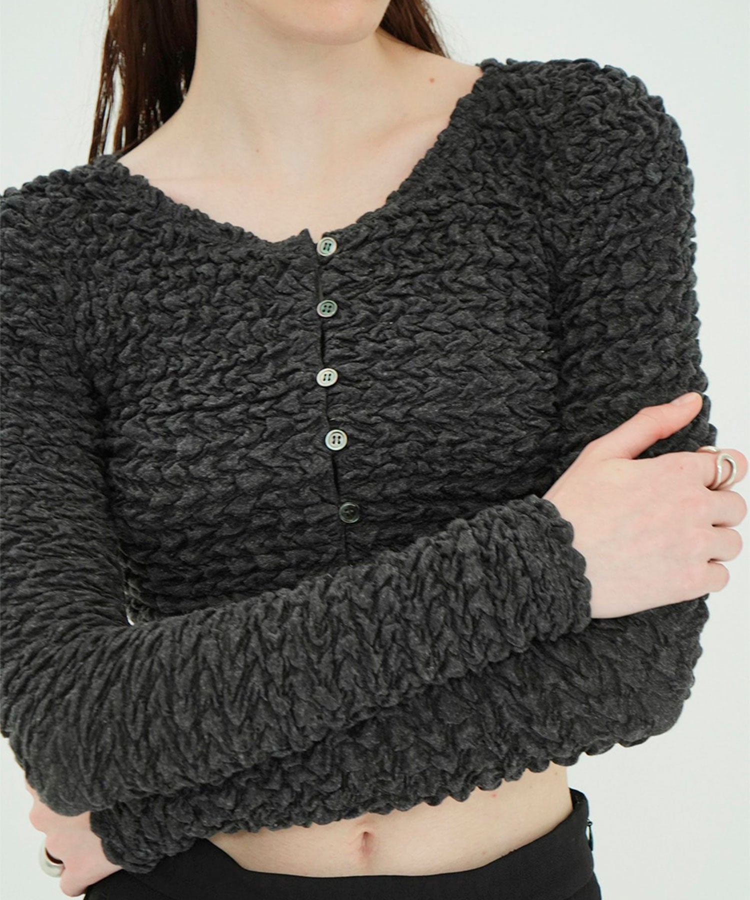 Soft Shirring Cardigan
