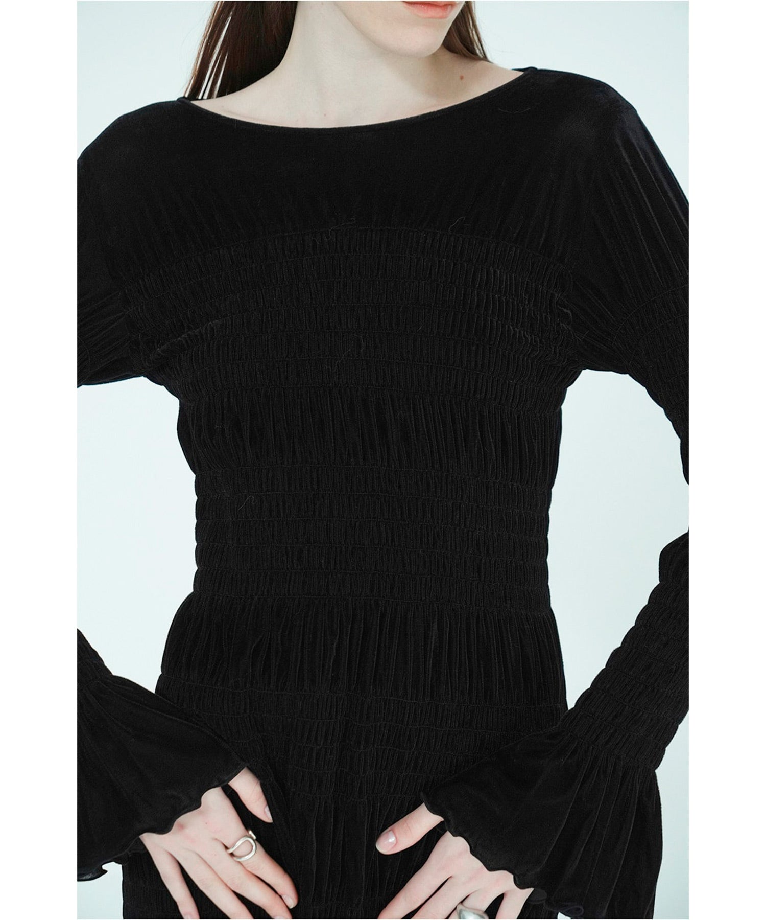 SHIRRING LONG ONEPIECE