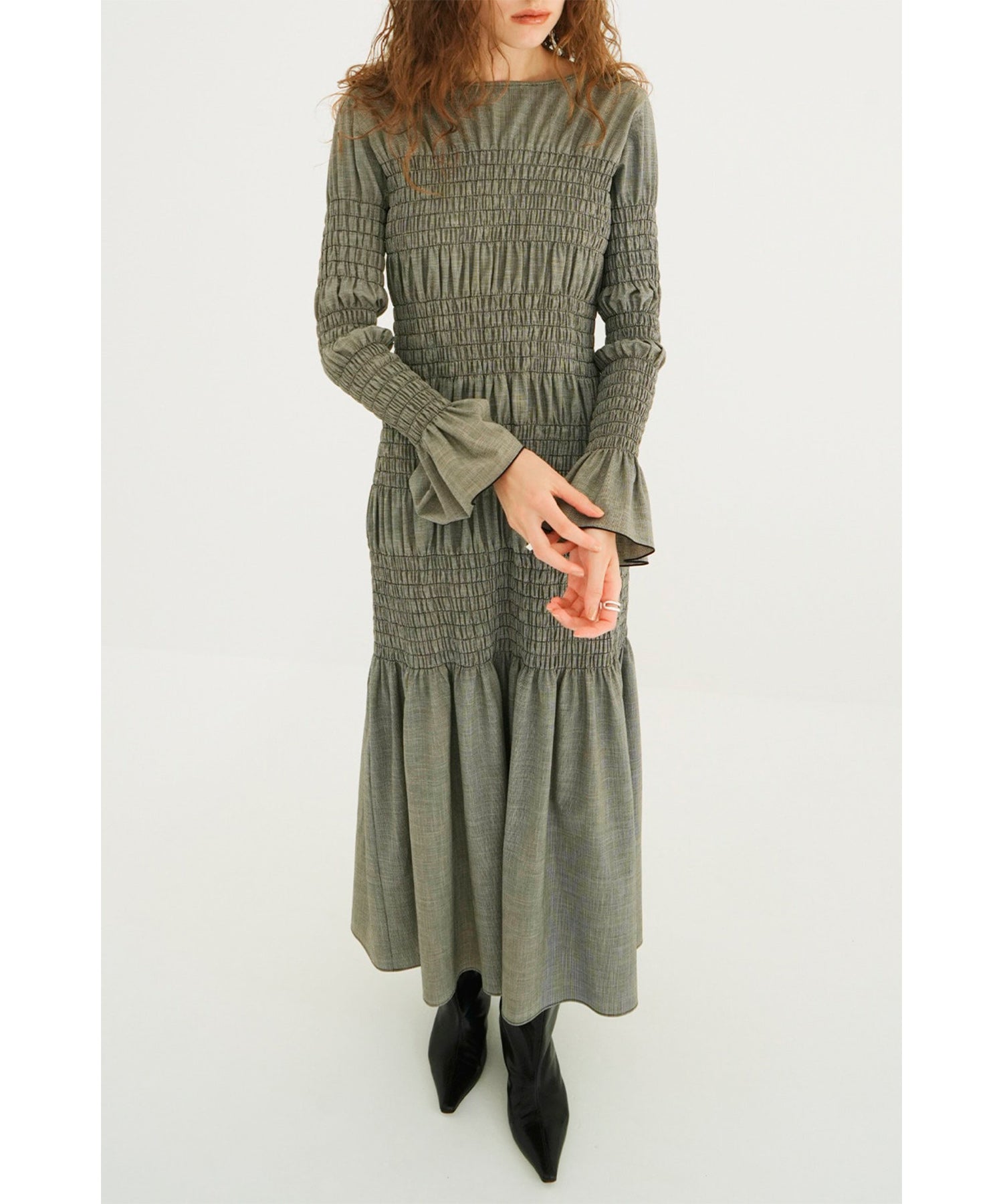 SHIRRING LONG ONEPIECE