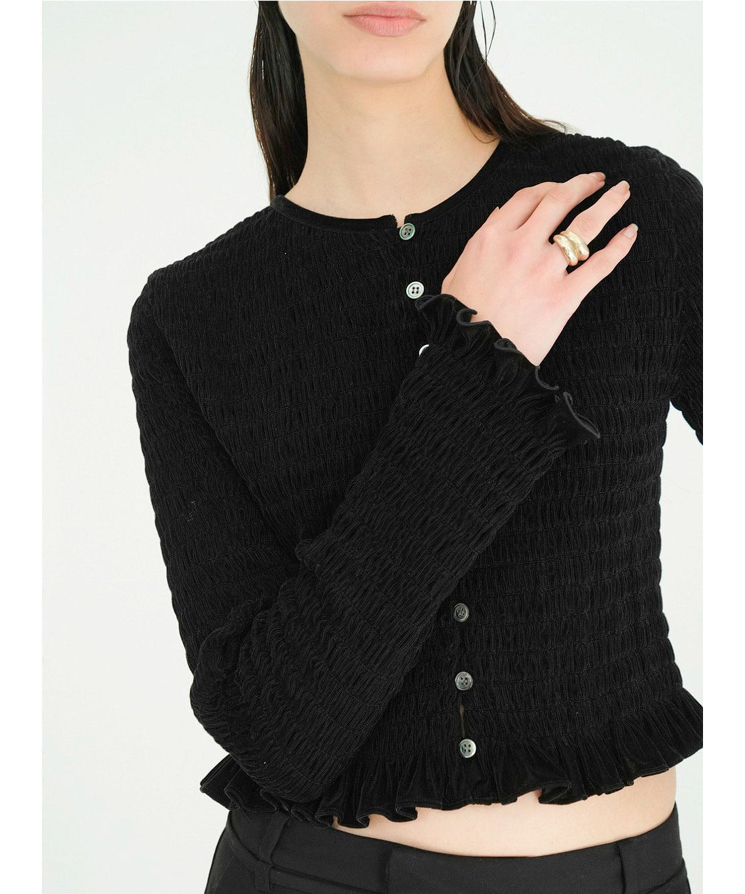 SHIRRING BUTTON TOPS