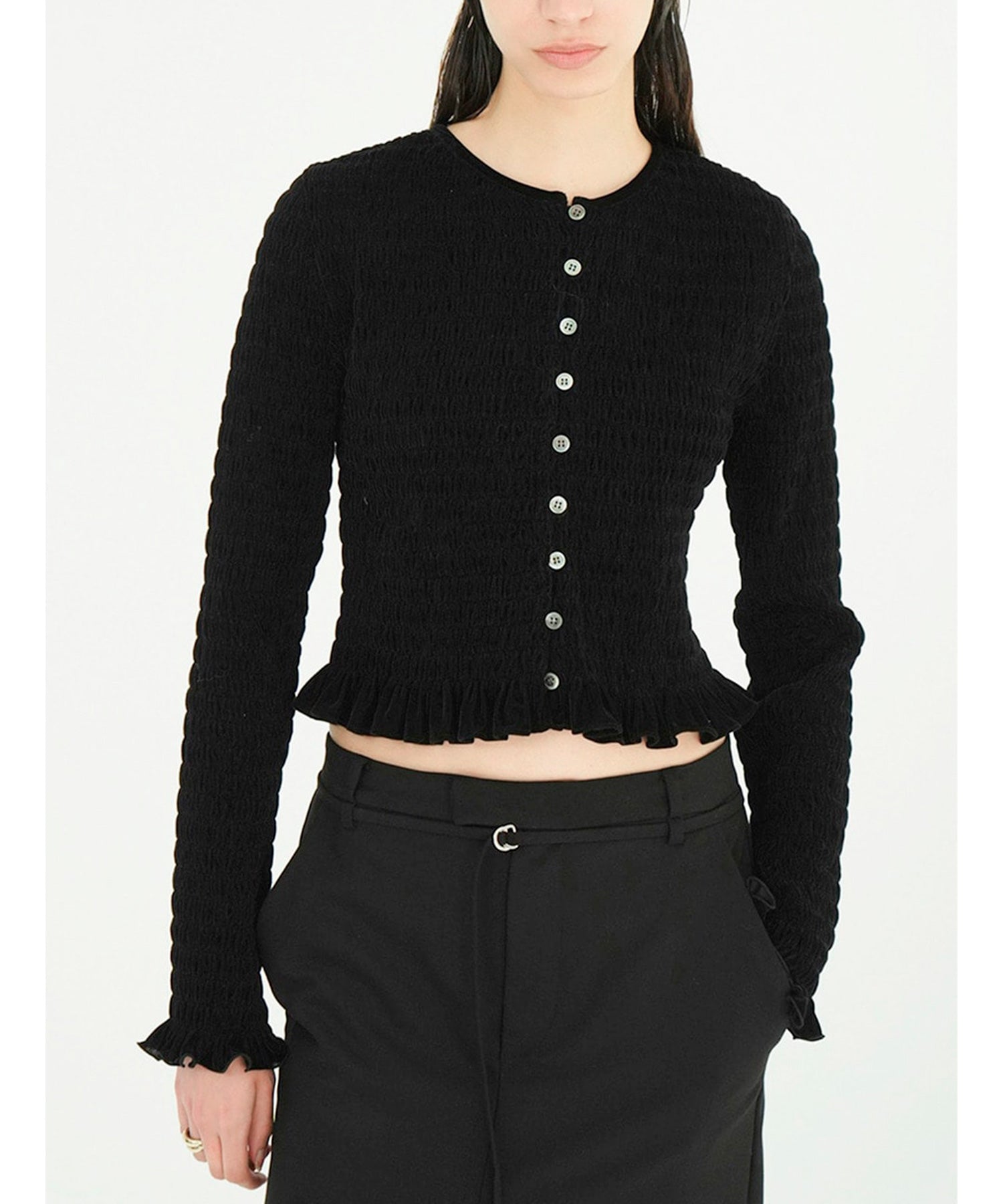 SHIRRING BUTTON TOPS
