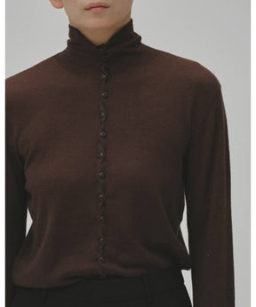 Turtleneck Button Knit
