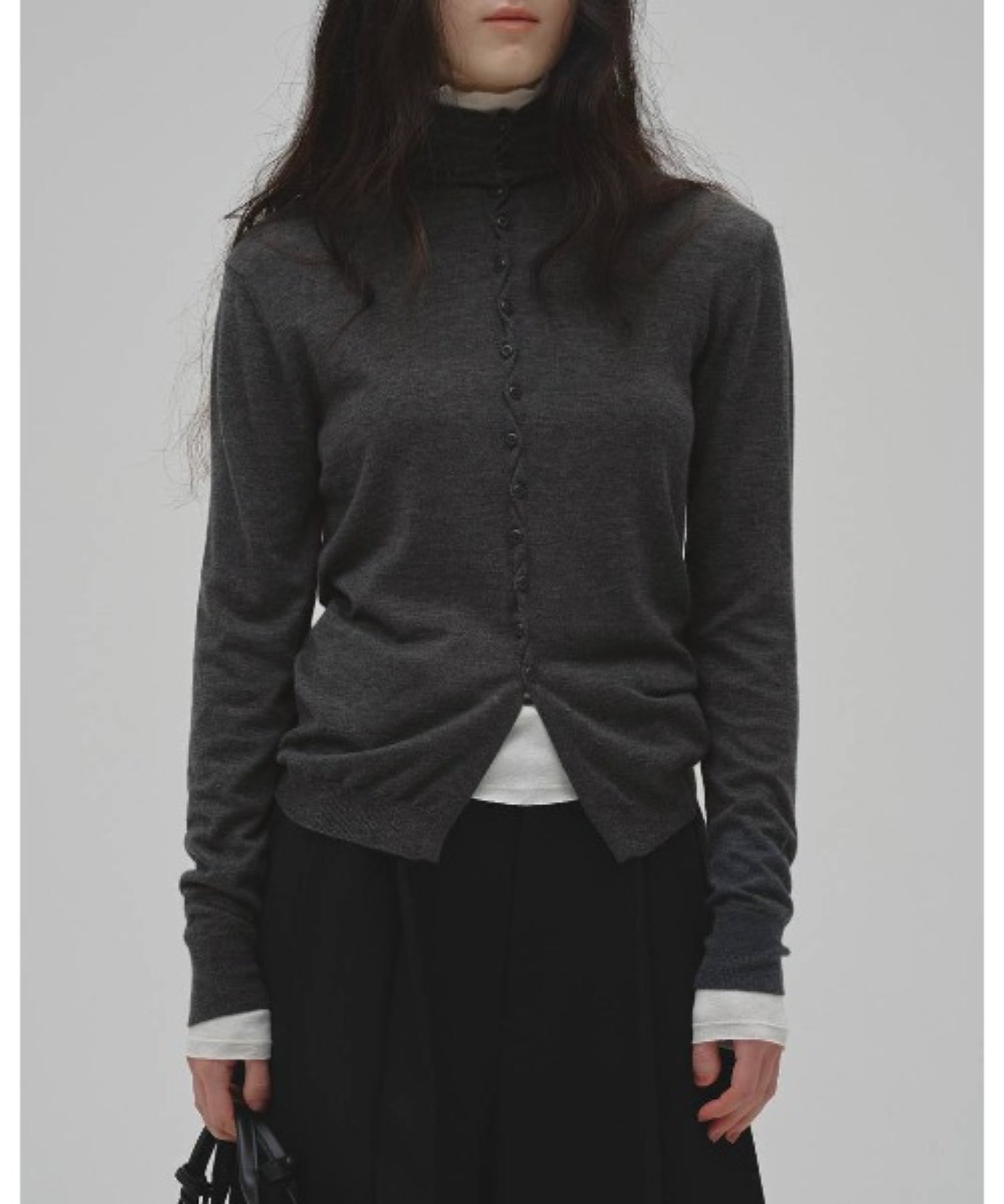Turtleneck Button Knit
