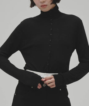Turtleneck Button Knit