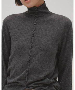 Turtleneck Button Knit