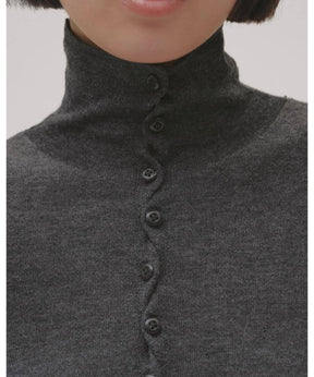 Turtleneck Button Knit