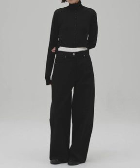 Turtleneck Button Knit