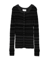 MULTI BORDER BUTTON DETAIL KNIT CARDIGAN