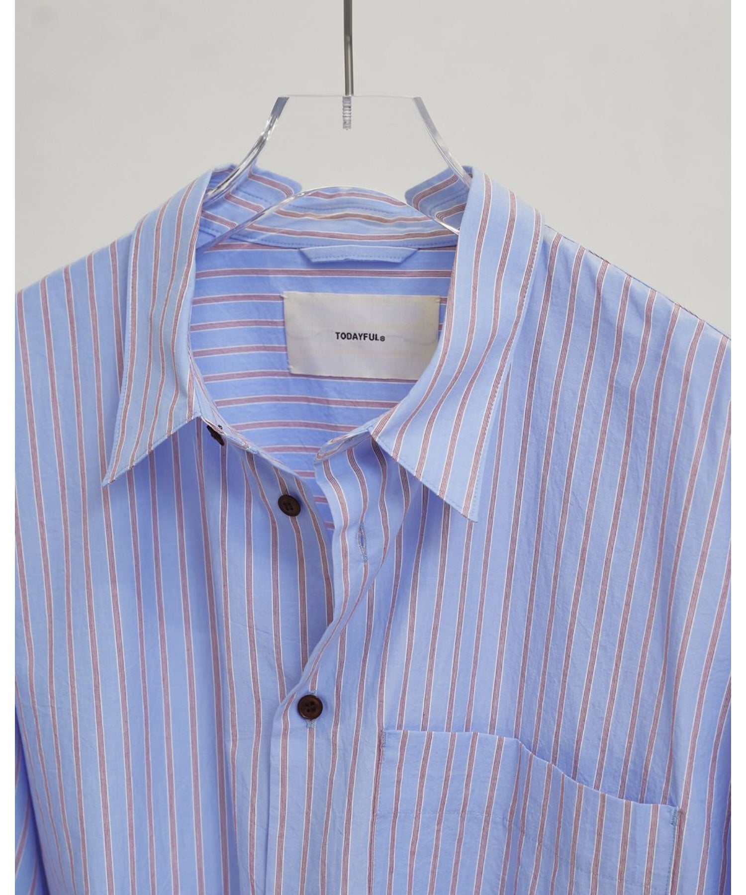 Stripe Pocket Shirts - todayful (トゥデイフル) - tops (トップス