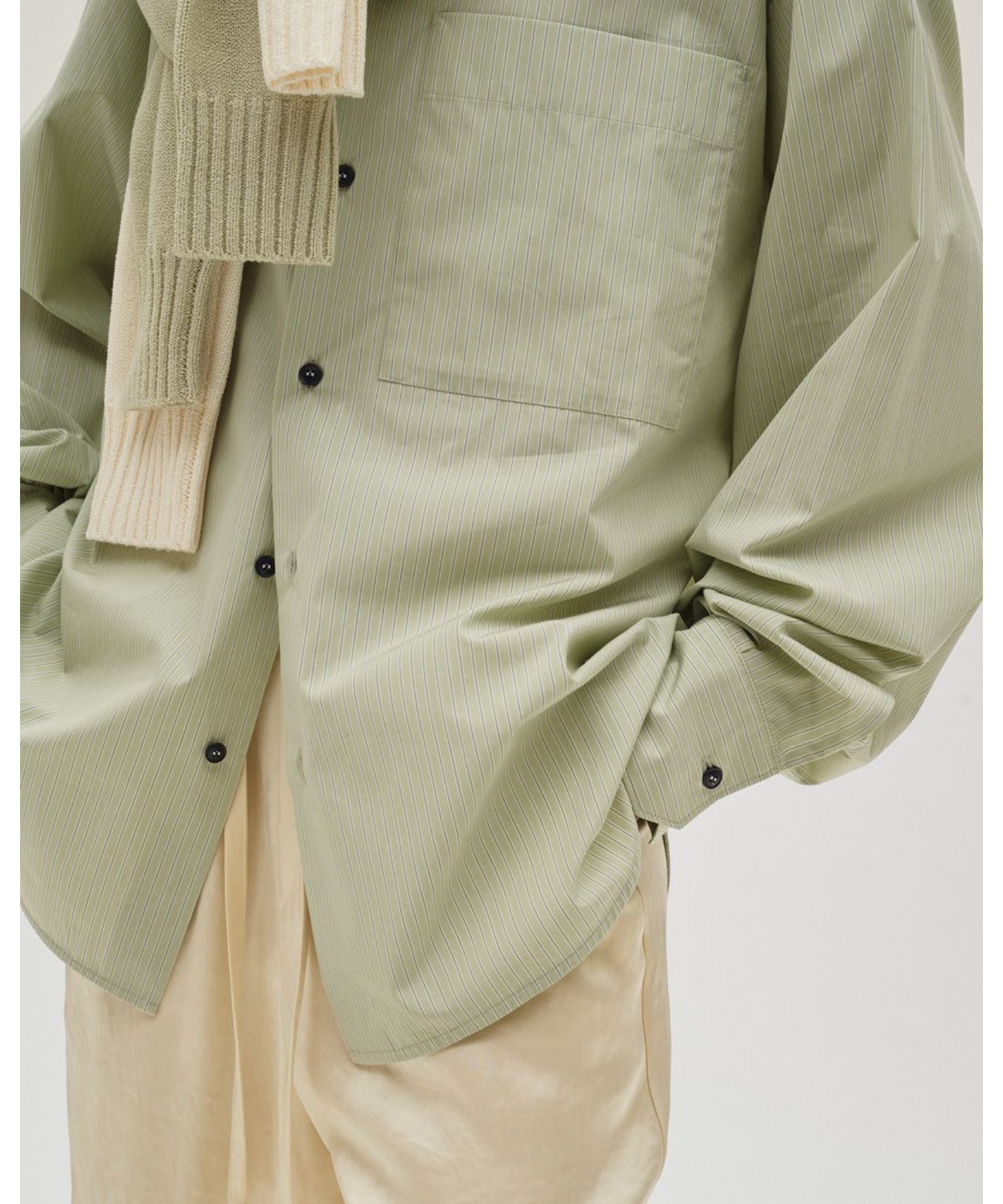 todayful Stripe Pocket Shirts グリーン Stripe Pocket Shirts - todayful (トゥデイフル) - tops (トップス
