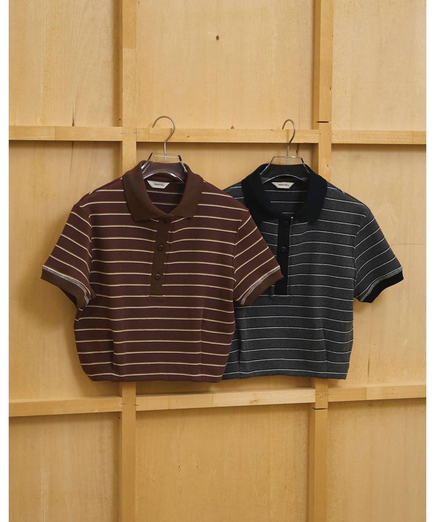 トップス Border Polo Tops / Todayful Border Polo Tops - todayful (トゥデイフル) - tops (トップス