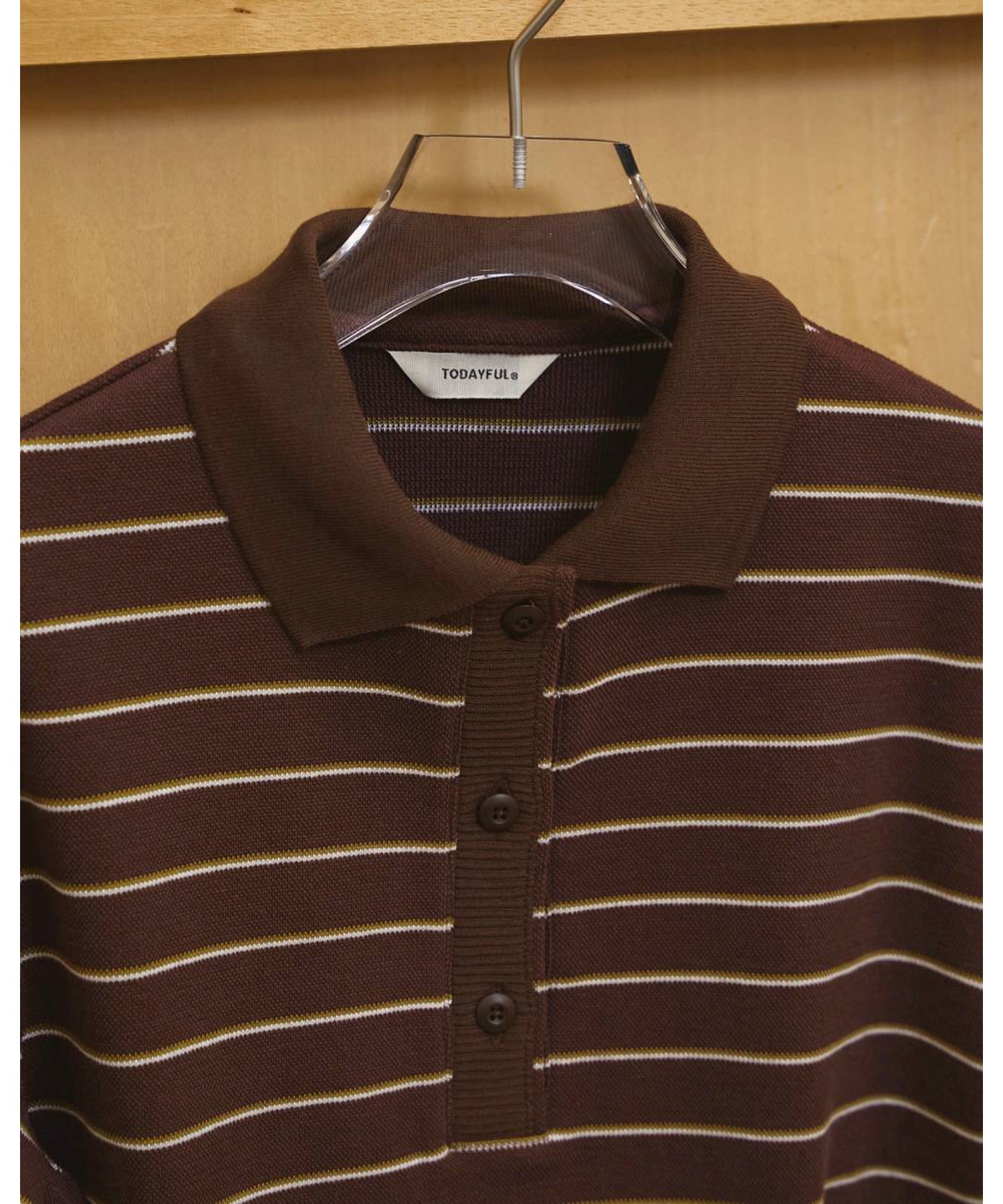 Border Polo Tops - todayful (トゥデイフル) - tops (トップス