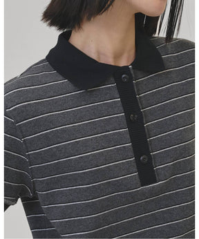 Border Polo Tops - todayful (トゥデイフル) - tops (トップス