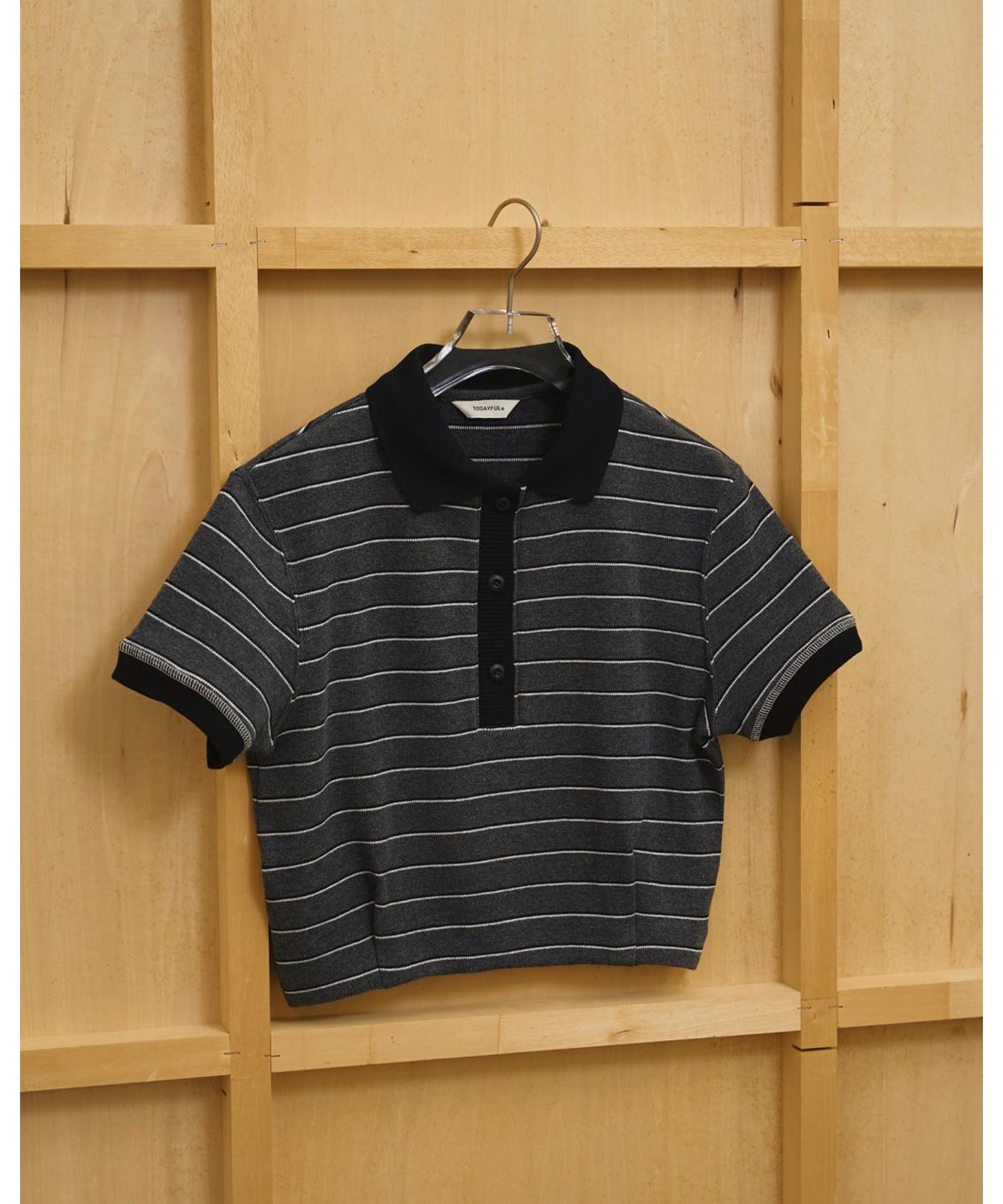 Border Polo Tops - todayful (トゥデイフル) - tops (トップス