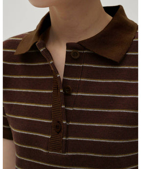 Border Polo Tops - todayful (トゥデイフル) - tops (トップス