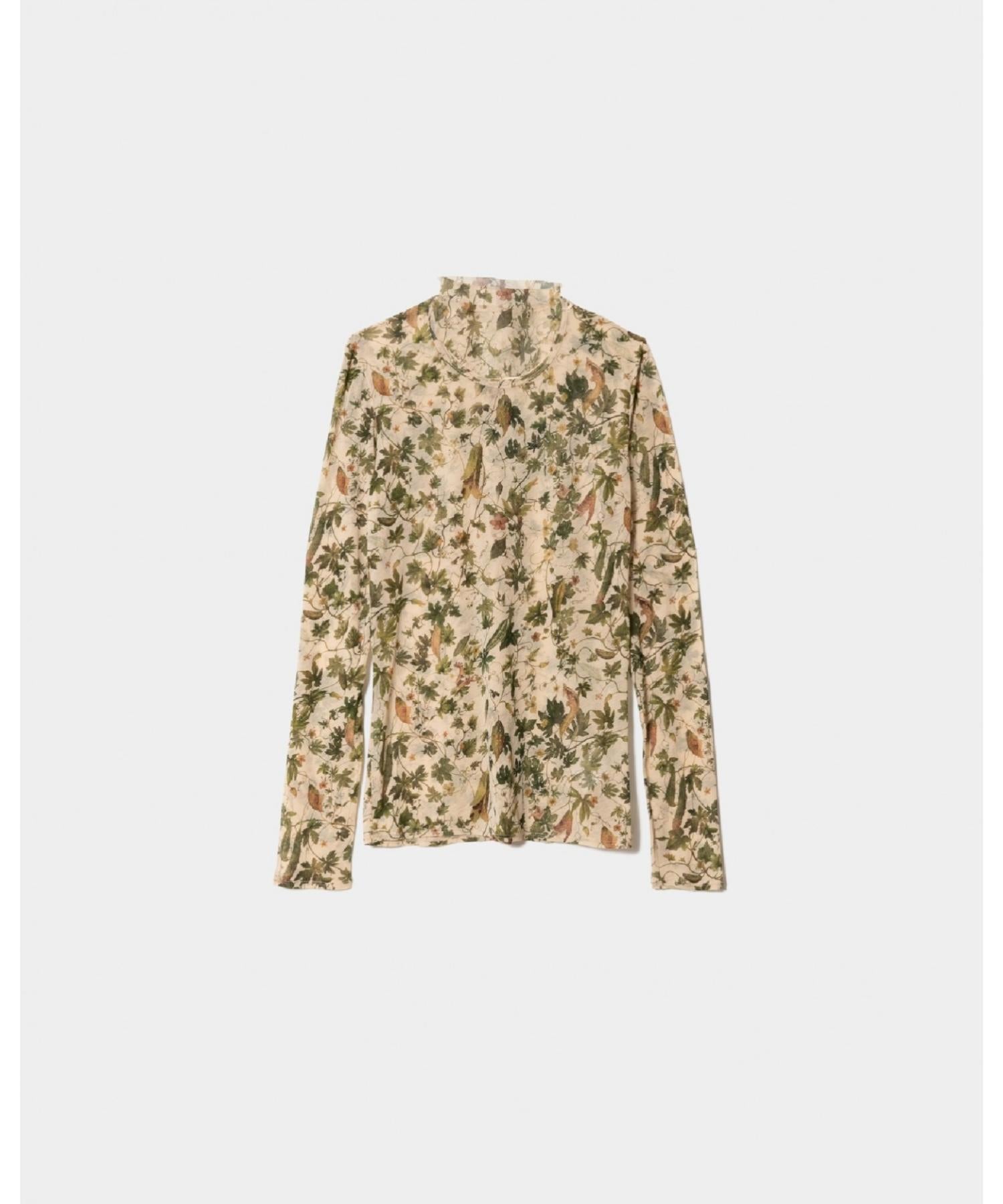 bitter melon printed jersey high neck top - beautiful people