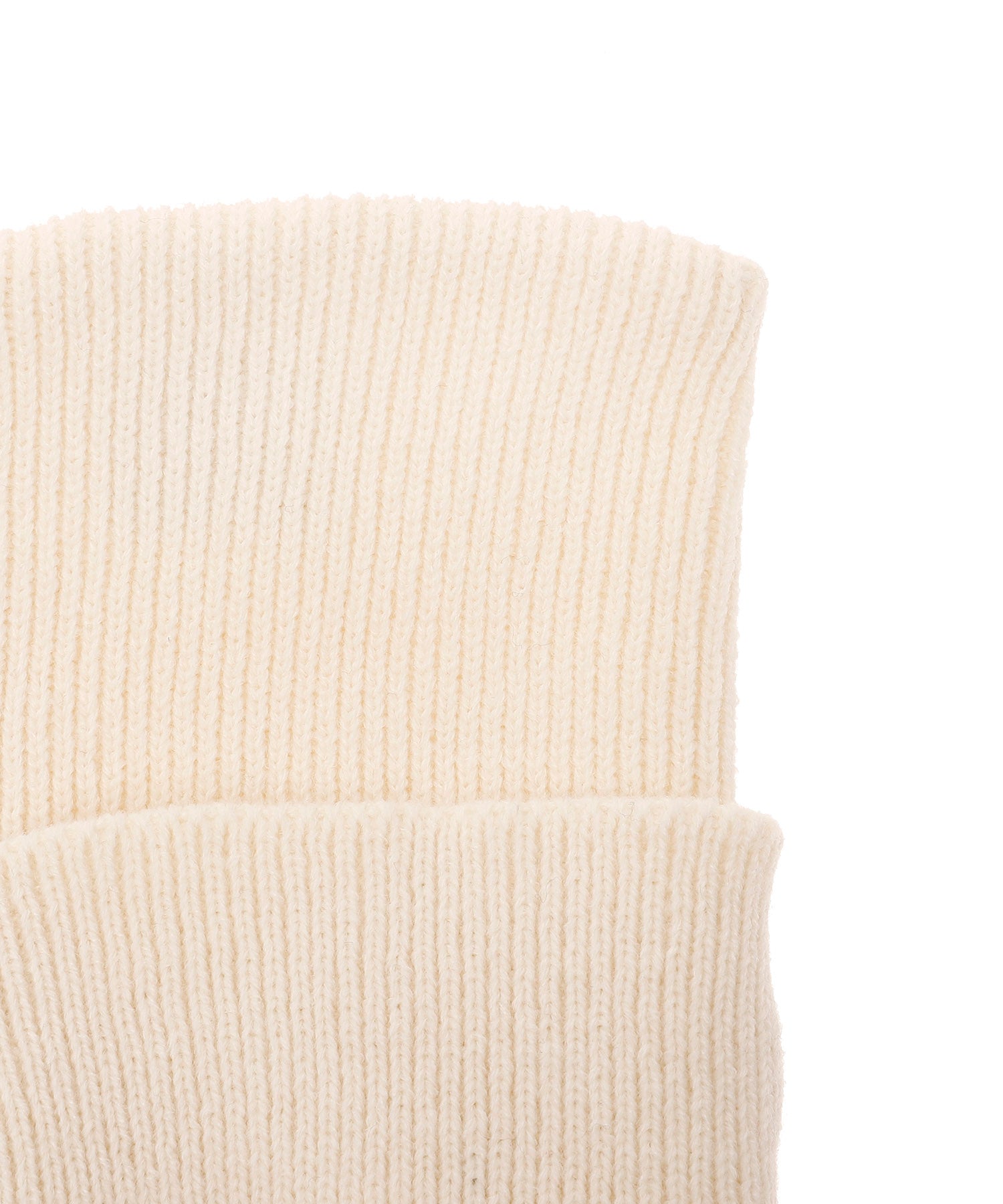 SQUARE RIB KNIT FLAP OFF-WHITE