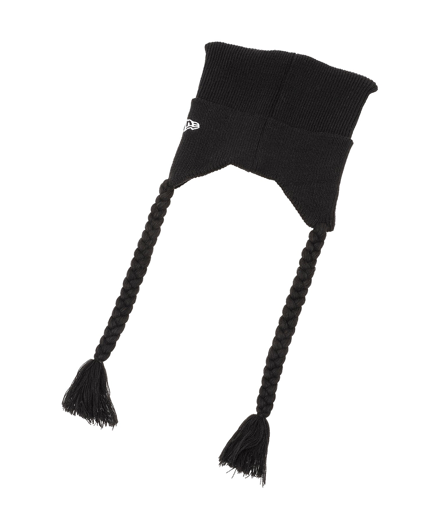 SQUARE RIB KNIT FLAP BLACK