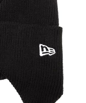 SQUARE RIB KNIT FLAP BLACK