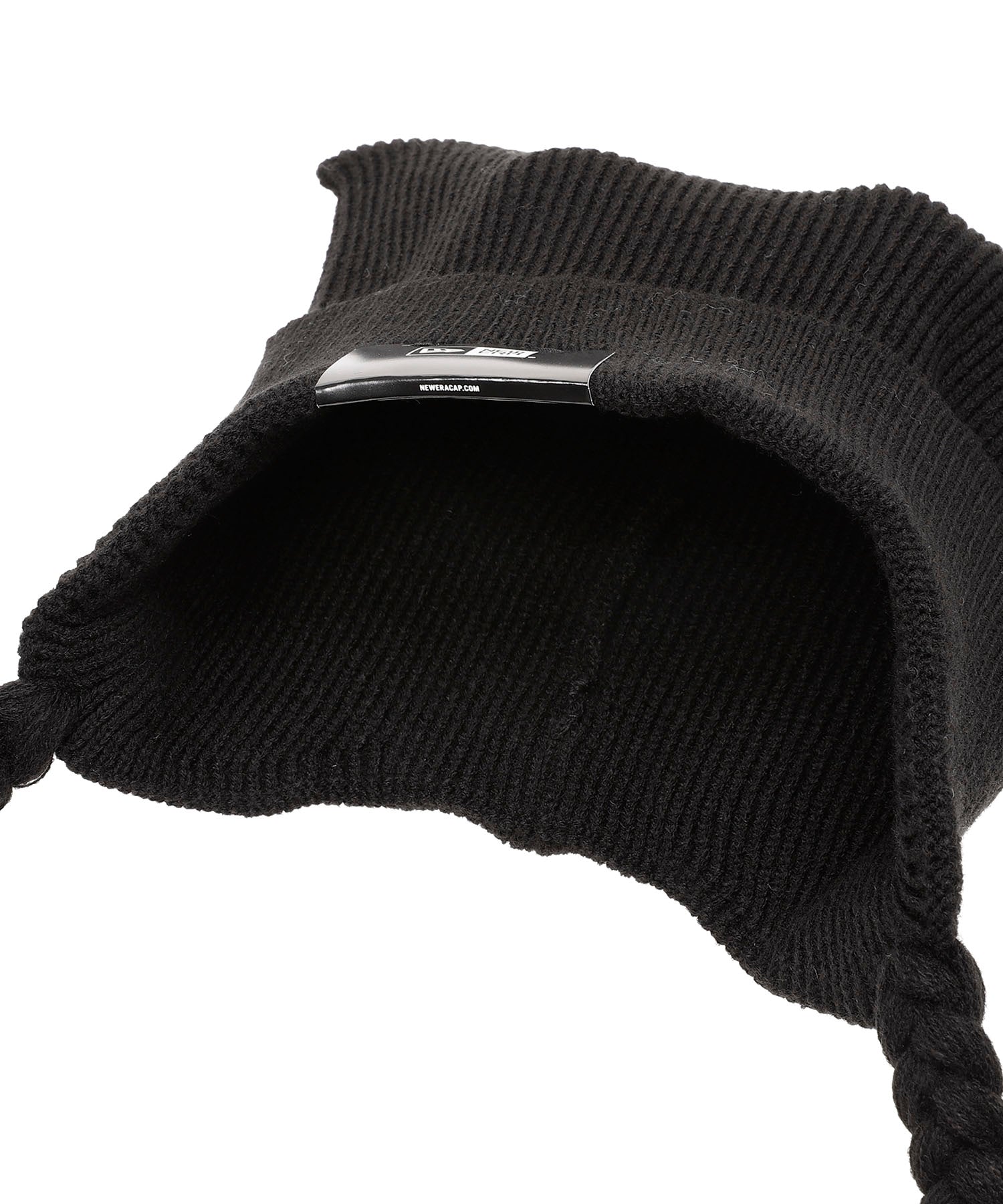 SQUARE RIB KNIT FLAP BLACK