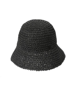 バケット01 セーラーブリム Paper Crochet Hat ブラック