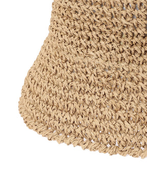 バケット01 セーラーブリム Paper Crochet Hat ベージュ