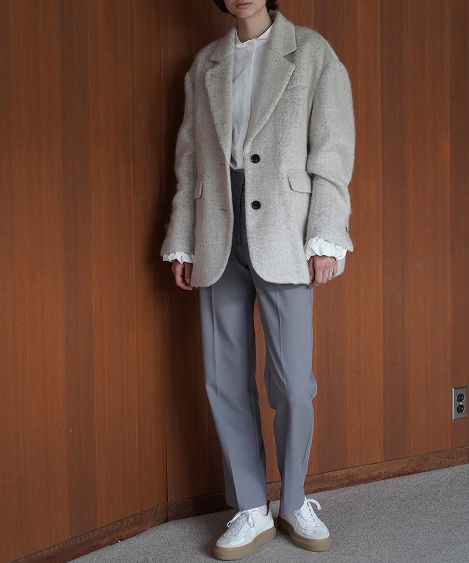 Mix Shaggy Over Tailored Jacket - CLANE (クラネ) - outer (アウター